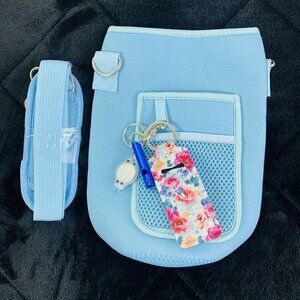 Insulated Water Bottle Carrier Blue With Strap Womens Self Defense Bundle